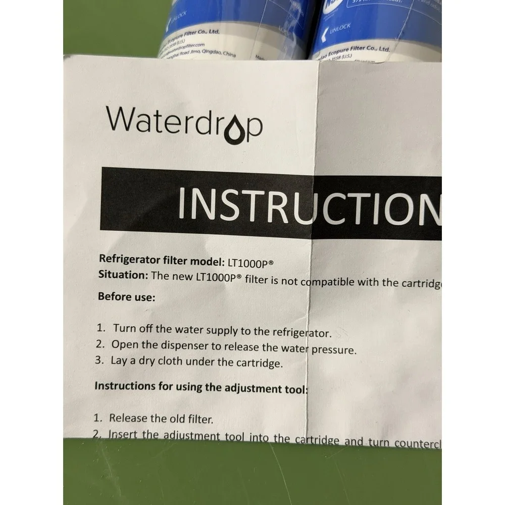 Waterdrop ADQ747935 MDJ64844601 Water‎ Filter, WD-F46 for LG Fridge *SET OF 2*